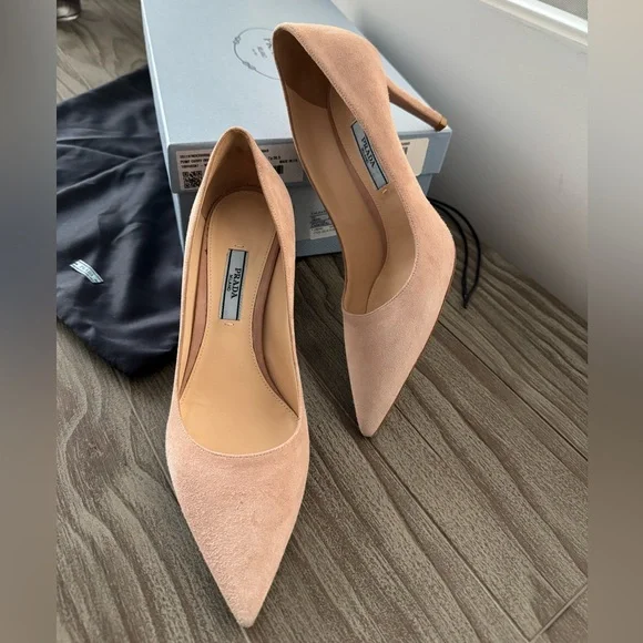 Prada Calzature Donna Suede Stiletto Nude Pumps - Picture 3 of 11